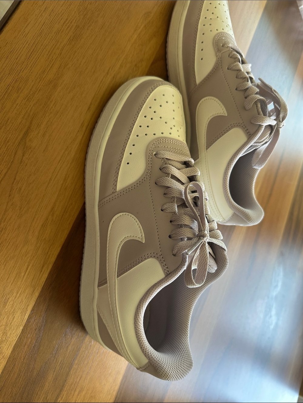 Nike Low-Top Sneakers in Cream & Light Taupe - Picture 3 of 8